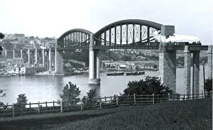 Images Dated 23rd August 2016: Royal Albert Bridge, Saltash, Cornwall. Around 1900