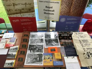 Royal Cornwall Museums trade stand at the Royal Cornwall Show, Royal Cornwall Showground, Whitecross, Wadebridge, Cornwall. 8th June 2018