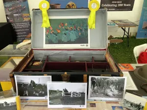 Royal Cornwall Museums trade stand at the Royal Cornwall Show, Royal Cornwall Showground, Whitecross, Wadebridge, Cornwall. 8th June 2018
