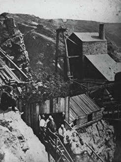 St Just in Penwith Collection: Royal Party descent of inclined shaft, Botallack Mine, St Just in Penwith, Cornwall. 24th July 1865