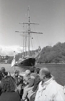 Ships Collection: Sail Training Schooner, Fowey, Cornwall. April 1993