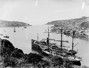 Images Dated 9th May 2016: Ships in the harbour at Fowey, Cornwall. 1914
