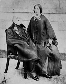 Mylor Collection: Sir Charles Lemon with his niece Louisa Ann Dyke, Carclew House, Mylor, Cornwall. Around 1860