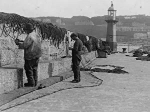 Images Dated 10th May 2016: Smeatons pier, St Ives harbour, Cornwall. 1900