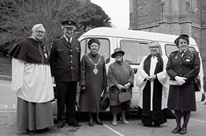 Images Dated 8th July 2019: St John Ambulance Minibus Dedication, Fowey, Cornwall. February 1992