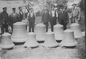 Kea Collection: St Kea All Hallows Church bells, Kea, Cornwall. Probably 1904