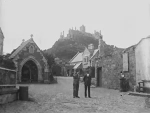 St Michael's Mount Collection: St Michaels Mount from the harbours edge, Mounts Bay, Cornwall. Probably around 1920