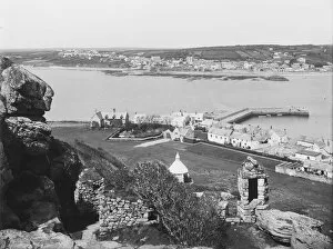 St Michael's Mount Collection: St Michaels Mount, Mounts Bay, looking towards Marazion, Cornwall. Probably 1895