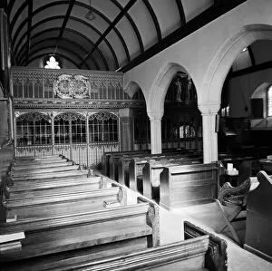 Little Petherick Collection: St Petroc Minor Church interior, Little Petherick, Cornwall. 1968