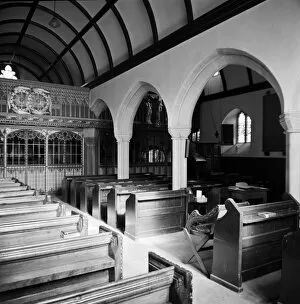 Little Petherick Collection: St Petroc Minor Church interior, Little Petherick, Cornwall. 1968