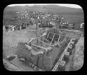 Images Dated 28th January 2019: St Pirans Oratory during construction of the concrete shell, Perranzabuloe, Cornwall. 1910