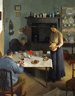 Fine Art Collection: The Tea Table, Harold Harvey (1874-1941)