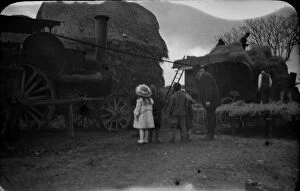 Images Dated 29th November 2016: Threshing corn at an unidentified location in Cornwall. Probably 1900s