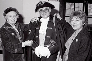 Images Dated 25th October 2018: Town Crier New Cloak, Fowey, Cornwall. December 1991