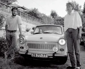 Trabant Car, Lostwithiel, Cornwall. September 1991