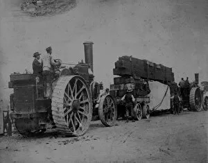 Images Dated 29th April 2019: Transporting granite blocks for King Alfreds statue to Penryn Station, Penryn, Cornwall. 1901