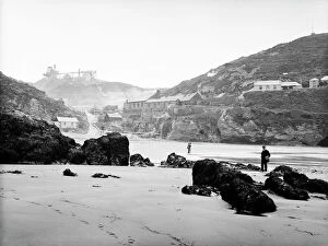 Images Dated 14th August 2017: Trevaunance Beach at low tide, St Agnes, Cornwall. Probably 20th July 1910