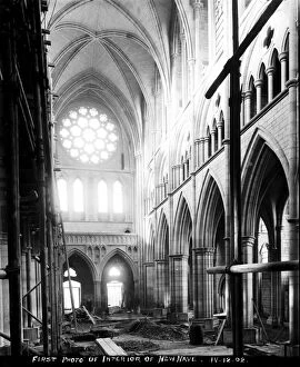 Images Dated 24th October 2016: Truro Cathedral with interior of the new nave, Truro, Cornwall. 4th December 1902