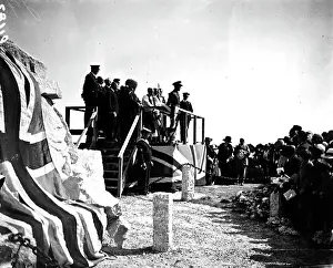 Unveiling of the Kenwyn War Memorial at the junction of Kenwyn Hill and Knights Hill, Kenwyn, Cornwall. 27th June 1920