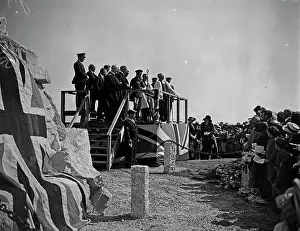 Unveiling of the Kenwyn War Memorial at the junction of Kenwyn Hill and Knights Hill, Kenwyn, Cornwall. 27th June 1920