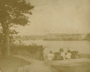 Maker Collection: The Victualling Office, Plymouth, Devon, from Mount Edgcumbe, Maker, Cornwall. 23rd September 1845