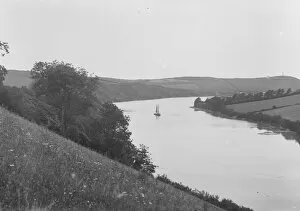 Images Dated 7th April 2018: View over the Camel Estuary at high tide, St Issey, Cornwall. Early 1900s