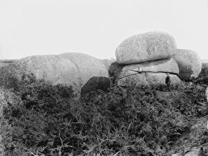 Luxulyan Collection: A view of huge granite boulders near Luxulyan Valley, Cornwall. 1909