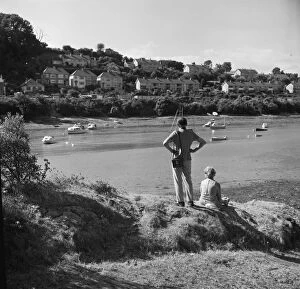 Images Dated 26th February 2019: View of Malpas from Tregothnan landing side, St Michael Penkivel, Cornwall. 1975