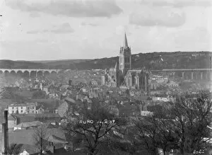 Images Dated 8th June 2019: A view over Truro, Cornwall from the south east with the uncompleted cathedral