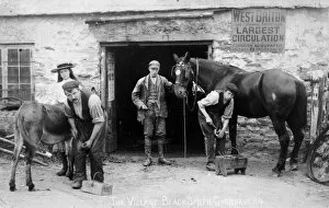 Perranzabuloe Collection: The village blacksmith, Goonhavern, Perranzabuloe, Cornwall. Early 1900s