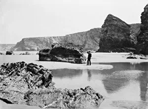 St Columb Minor Collection: Watergate Bay towards Zachrys Island, St Columb Minor, Cornwall. June 1909