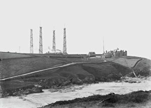 Trending: The four wooden Marconi wireless towers at Poldhu, Mullion, Cornwall. Before 1912