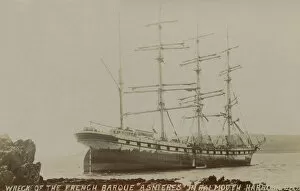 St Mawes Collection: Wreck of the French four-masted barque Asnieres grounded at St Mawes, St Just in Roseland